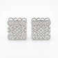 Loewe Square Stud Earrings with full-pavé cubic zirconia in a polished silver finish