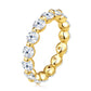 A gold-plated eternity ring featuring alternating round clear cubic zirconia stones and polished gold bead segments, shown on a clean white background.