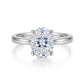Oval cut lab grown diamond minimalist plain solitaire stacking ring in 925 silver.