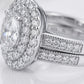 Macro view showing double halo micro-pave setting, milgrain border, and S925 hallmark.