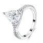 Pear-cut moissanite twisted pavé engagement ring in 925 sterling silver, mirror-polish finish