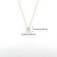 Product size guide and dimensions for the rose gold clover moissanite pendant necklace.