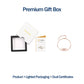 Premium lighted presentation box and dual authenticity certificates for rose gold infinity heart moissanite bracelet.