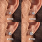 Lab diamond stud earrings size comparison chart on ear highlighting 5mm option