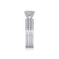 Side view profile showing flush fit alignment of round moissanite solitaire and pave wedding band.