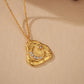 Close-up of Textured Moon Pendant with Micro CZ Stones