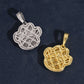 Hollow mesh back view of S925 sterling silver iced out moissanite animal paw print pendants in silver and gold