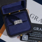 S925 silver moissanite gothic cemetery cross ring in luxury blue gift box with GRA certificate card   