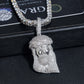 S925 silver iced out moissanite classic Jesus piece pendant with tennis chain presented on GRA certificate box
