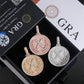 Three-color S925 silver iced out moissanite letter X medallion pendants in black display box with GRA card