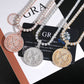 S925 silver iced out moissanite letter X medallion pendants on tennis chains presented with GRA certificate card