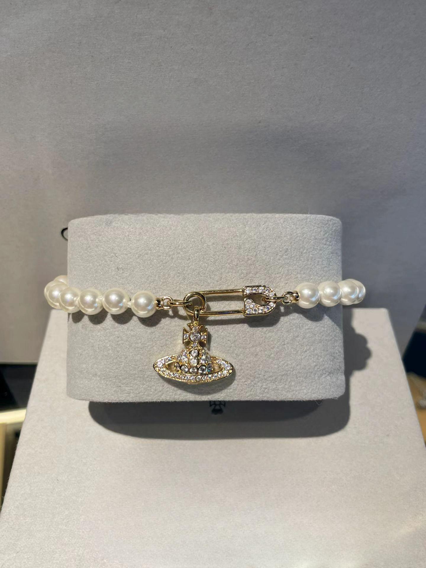 Vivienne Westwood Orb Necklace Choker White 1 Row Pearl Silver Outlet authentic