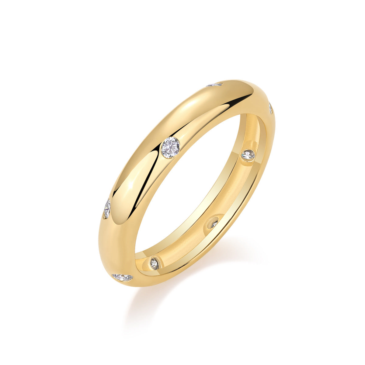 14K Gold Moissanite Eternity Wedding Band Ring