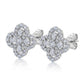 Four Leaf Clover Lab Grown Diamond Stud Earrings, Pear Cut Flower Cluster