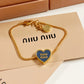 Miulys Family Letter Heart Enamel Bracelet | Personalized