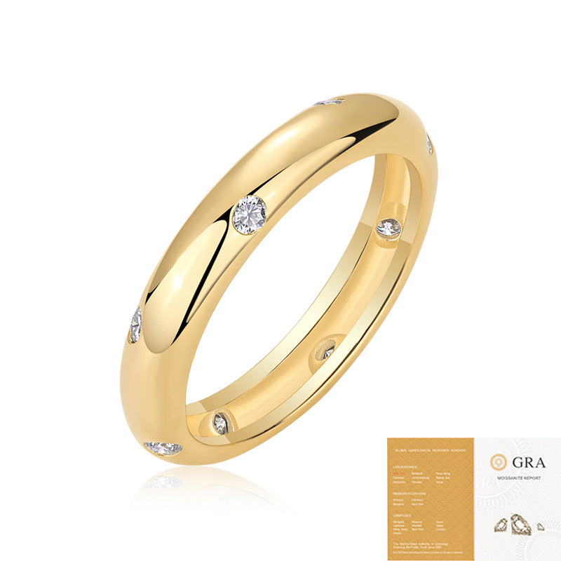 14K Gold Moissanite Eternity Wedding Band Ring