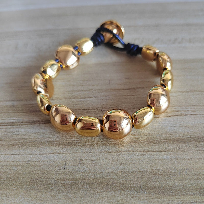 UNOde50 Ser Intrépida Gold Leather Bracelet