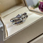 BVLGARI Serpenti Viper 18K White Gold & Pavé Diamond 2-Coil Ring