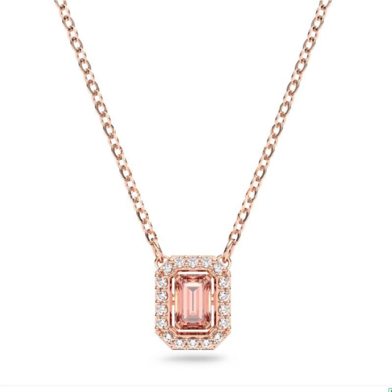Swarovski Millenia Necklace, Rose Gold-Tone Plated and Green Crystal