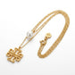 Tory Burch Britten Double Strand Necklace in 18k gold-plated finish with layered chains and logo