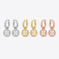 Tory Burch Crystal Double T Hoop Earrings in gold finish with brilliant micro-pave crystals