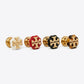 Tory Burch Double Tone Stud Earrings featuring a mixed metal gold and silver Double T logo