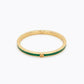 Tory Burch Icon Thin Enamel Bracelet in gold-tone with green enamel inlay and iconic Double T logo
