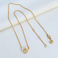 Tory Burch Kira Heart Pendant Necklace in 18k gold-plated brass featuring Double T logo