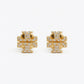 Tory Burch Kira Pavé Stud Earrings in 18k gold-plated brass with sparkling crystal accents