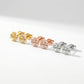 Angled side view of Tory Burch Kira Pavé Earrings showing the sturdy brass base and polished finish