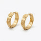 Tory Burch Miller Stud Huggie Hoop Earrings in 18k gold-plated finish featuring the iconic Double T logo