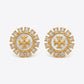 Tory Burch Moondance Crystal Stud Earrings in gold featuring celestial moon and star motifs