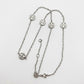 Tory Burch silver Delicate Logo Necklace featuring a thin chain and polished Double T pendant