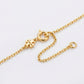Detailed shot of the lightweight lobster clasp and adjustable extender on the thin gold necklace