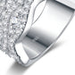 Studio macro close-up highlighting interior S925 metal stamp, solid silver band thickness, and precision micro-pave stone setting.
